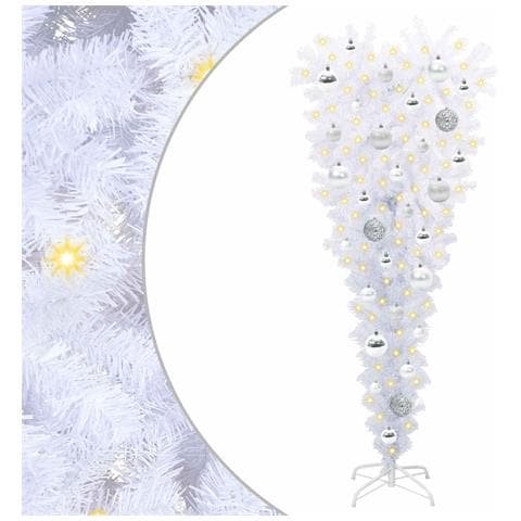 Albero di Natale artificiale Bianco 120 cm PVC e Acciaio - Foto 1