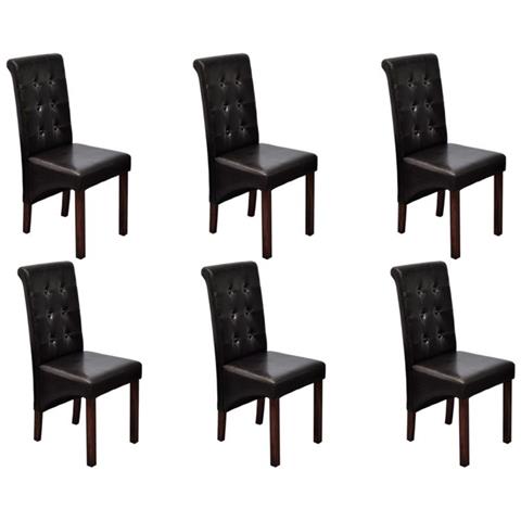 6 Pz Sedie Per Sala Da Pranzo Marroni - Foto 1