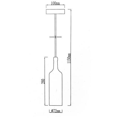 1 Lampadario V-tac Portalampada Bottiglia Vetro Pendente Sospensione E14 Viola - Foto 2