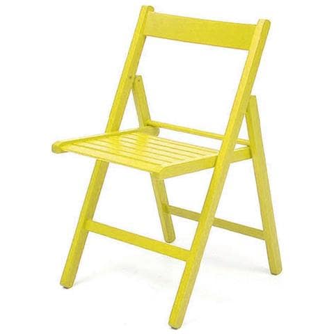Sedia Pieghevole In Faggio Di Alta Qualita Colore Giallo 43x48xh. 79 Cm - Foto 1