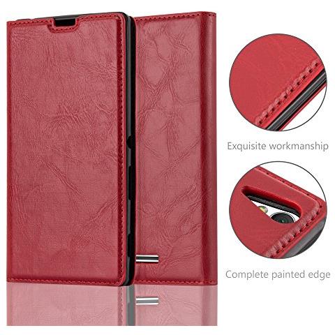 Custodia Compatibile Con Sony Xperia T3 In Rosso Mela - Coperchio Protettiva Con Chiusura Magnetica, Funzione Stand E Tasca Per Le Carte - Foto 2