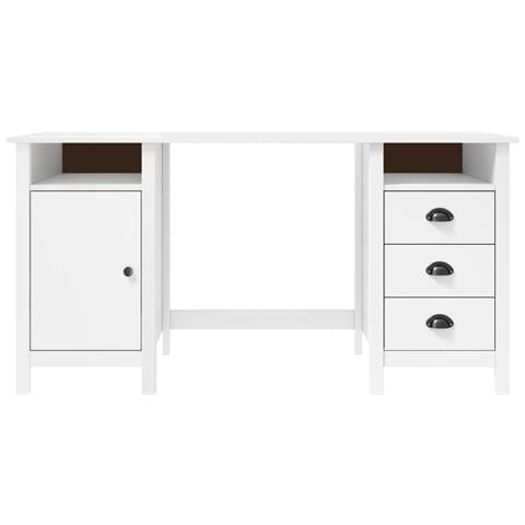 Scrivania Hill Range Bianca 150x50x74 cm in Massello di Pino - Foto 7