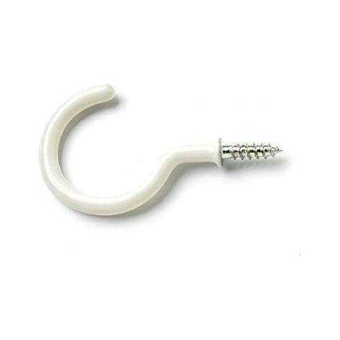Bh00040 Rivestito Di Plastica Shouldered Cup Mug Ganci 25 Mm (1 Pollice) - Bianco Confezione Da 25 - Foto 1