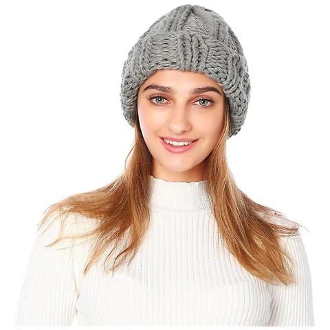 HTN - Nuovo Cappello Caldo In Pelliccia Sintetica, Berretto In Lana A  Maglia Bonnet (grigio) - ePRICE