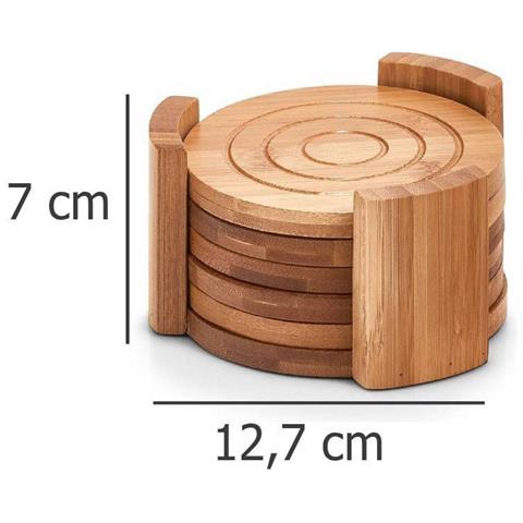 Supporto In Vetro, Cuscinetto, 100% Bambù - 7 Pezzi Inclusi, Zeller - Foto 4