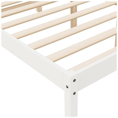 Letto per Anziani Bianco 120x190 cm Small Double Legno di Pino - Foto 2