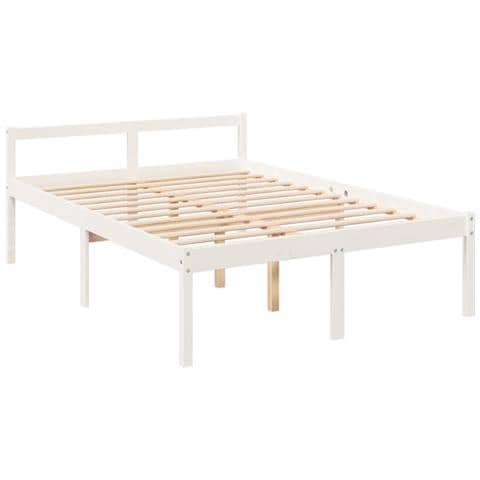 Letto per Anziani Bianco 120x190 cm Small Double Legno di Pino - Foto 9