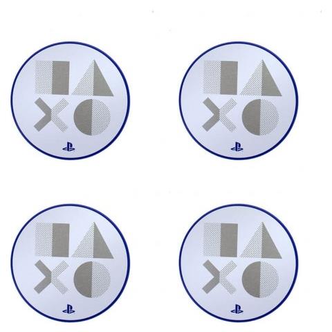 Playstation 5 Sottobicchieri /coasters Game Tondi Bianco E Argento Ps5 - Set 4 Pcs - Paladone - Foto 1