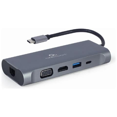 A-CM-COMBO7-01 replicatore di porte e docking station per laptop USB 3.2 Gen 1 (3.1 Gen 1) Type-A Grigio - Foto 1