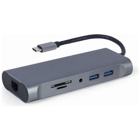 A-CM-COMBO7-01 replicatore di porte e docking station per laptop USB 3.2 Gen 1 (3.1 Gen 1) Type-A Grigio - Foto 2