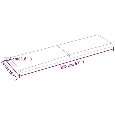 Piano Tavolo Marrone 160x50x (2-4) cm Rovere Massello Trattato - Foto 10