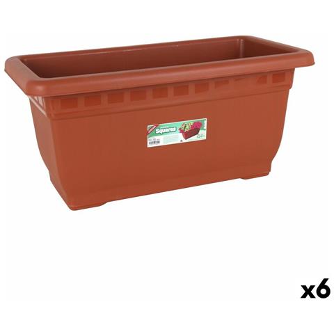 Vaso Rettangolare Da Balcone Dem Squares 60 X 30 X 30 Cm (6 Unità) - Foto 1
