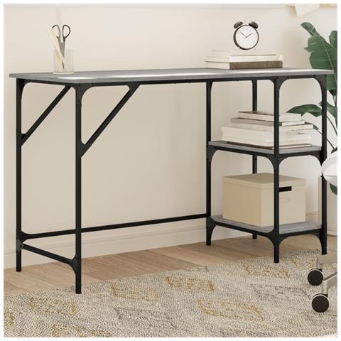 Scrivania Grigio Sonoma 120x50x75cm Metallo E Legno Multistrato - Foto 1