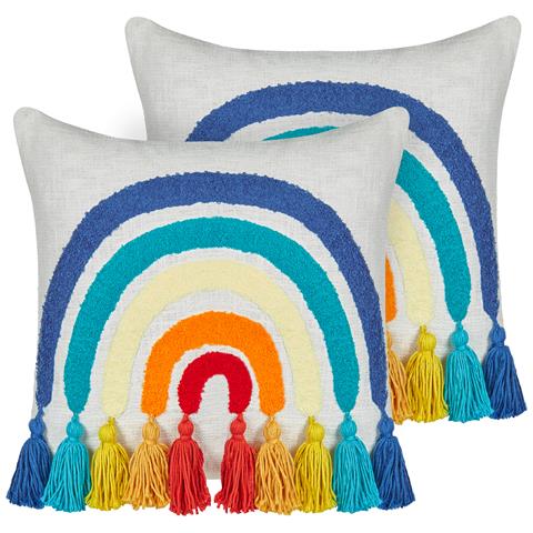 Cuscino Decorativo Dorstenia Cotone 45 X 45 Cm Ricamato Multicolore - Foto 7