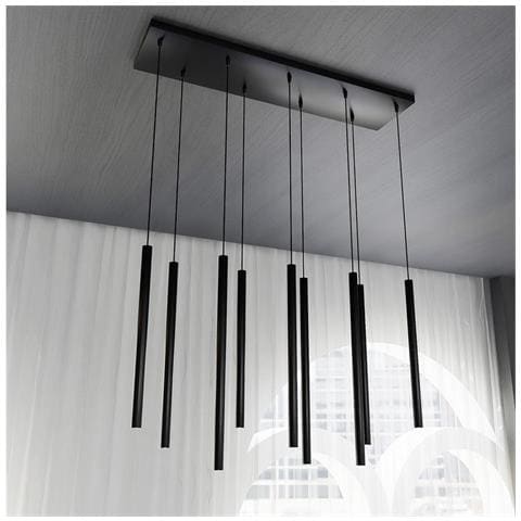 Lampada A Sospensione Selter - Nero - Acciaio Verniciato A Polvere - 92x120x22 Cm - Foto 2