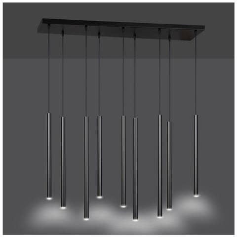 Lampada A Sospensione Selter - Nero - Acciaio Verniciato A Polvere - 92x120x22 Cm - Foto 8