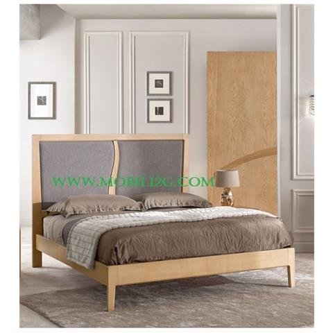 Letto Sagomato Matrimoniale Bicolore Tortora In Legno - Foto 1