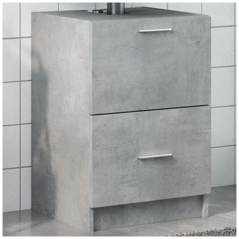 Mobile Lavabo Grigio Cemento 80x33x60 Cm In Legno Multistrato - Foto 1