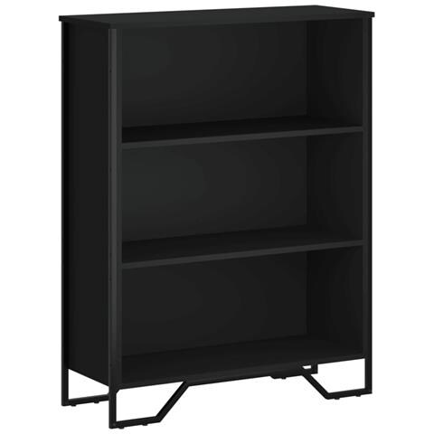 Libreria Nera 80x31x106 Cm In Legno Multistrato - Foto 2