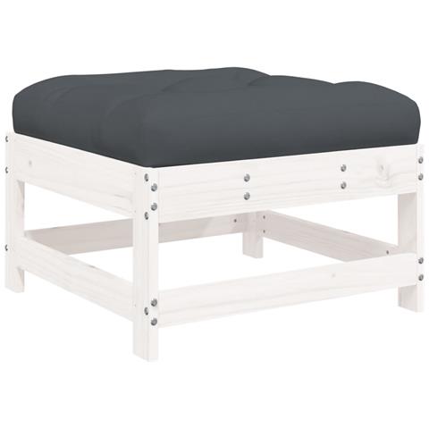 Set Divani da Giardino 5pz con Cuscini in Legno Massello Bianco - Foto 2