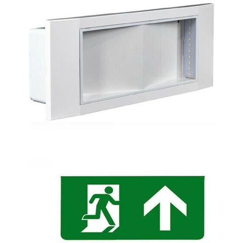 Lampada Uscita Emergenza Indicazioni Dritto Avanti Led Sicurezza Luce Bianca - Foto 1