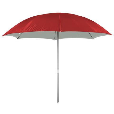 Ombrellone Spiaggia Mare Portatile Palo Reclinabile Tinta Unita Modello Puffy Ombrellone Rosso - Foto 1