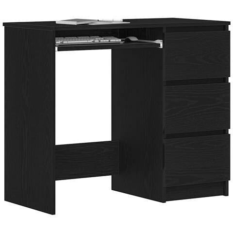 Scrivania Rovere Nera 90x45x76 cm in Legno Multistrato - Foto 9