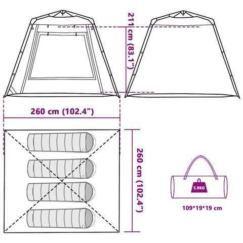 Tenda da Pesca 4 Persone Mimetica a Rilascio Rapido - Foto 2