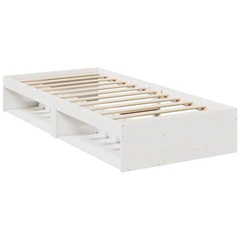 Dormeuse Senza Materasso Bianca 80x200 Cm Legno Massello Pino - Foto 3