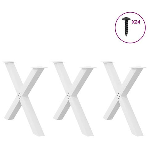 Gambe Tavolo Pranzo A X 3 Pz Bianco 90x(72-73) Cm Acciaio - Foto 3