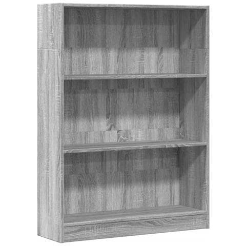 Libreria Grigio Sonoma 80x24x109 Cm In Legno Multistrato - Foto 2