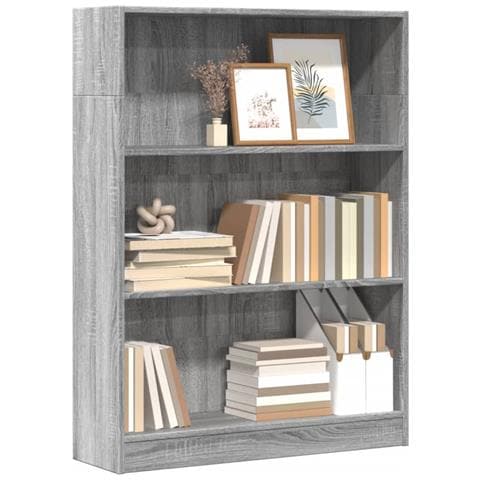 Libreria Grigio Sonoma 80x24x109 Cm In Legno Multistrato - Foto 1