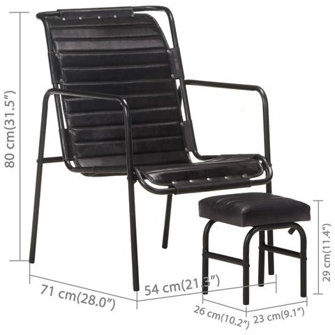 Lusso Casadino - Poltrona Relax Con Poggiapiedi Nera In Vera Pelle - Foto 6