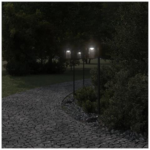 Lusso Casadino - Lampade Da Terra Per Esterni 3 Pz Nere 100 Cm In Acciaio Inox - Foto 2