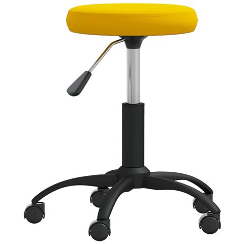 Sedia Da Ufficio Girevole Giallo Senape In Velluto - Foto 2