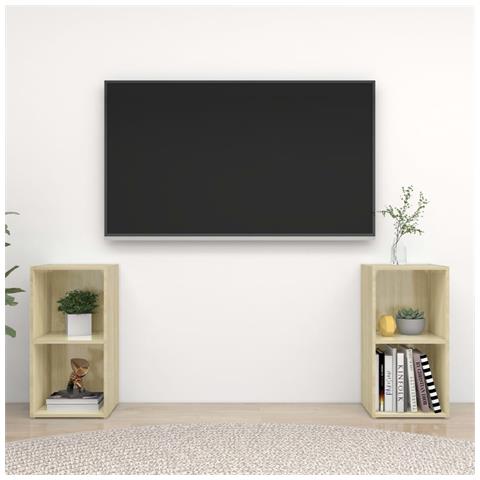 Mobili Tv 2 Pz Rovere Sonoma 72x35x36,5 Cm In Legno Multistrato - Foto 8