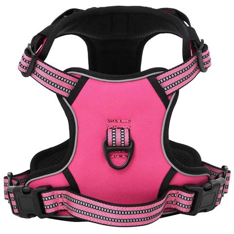 Pettorina per Cani con Guinzaglio e Collare Regolabile Rosa M - Foto 1