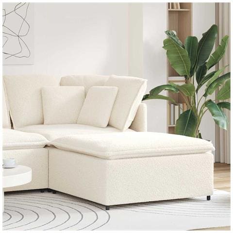 Modulo Poggiapiedi Divano Modulare Crema 100x100x48 cm - Foto 2