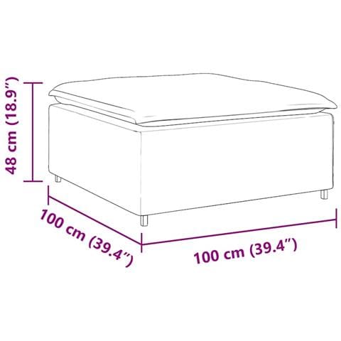 Modulo Poggiapiedi Divano Modulare Crema 100x100x48 cm - Foto 8