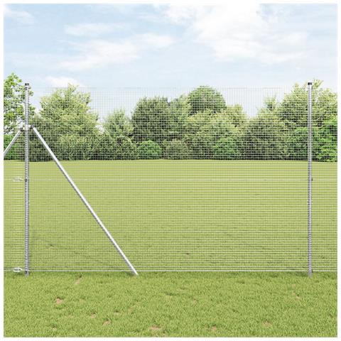 Set di pali per recinzione Set di 2 Acciaio galvanizzato 10 x 1,5 m - Foto 2