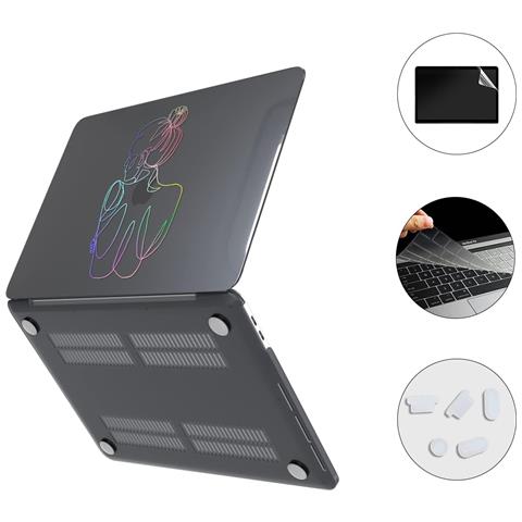 Custodia Per Macbook Air 13"" Con Protezione Tastiera Resistente Nera - Foto 2