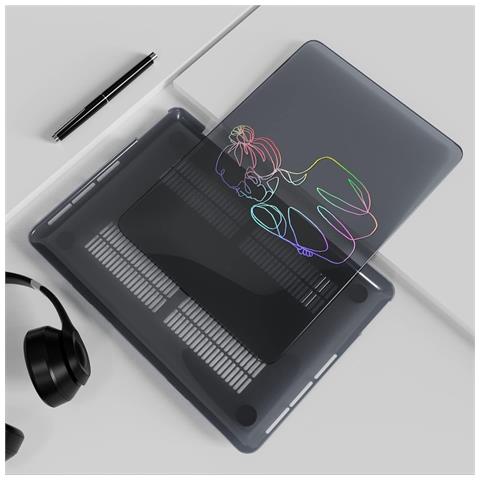 Custodia Per Macbook Air 13"" Con Protezione Tastiera Resistente Nera - Foto 5
