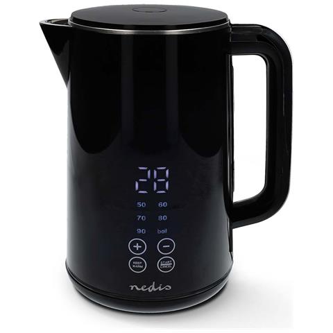 Bollitore Elettrico Da 1,7 L 2200 W Con Indicatore Di Temperatura, Nero - Foto 1