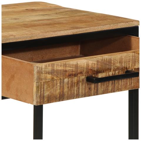 Toeletta 100x40x75/120 cm in Legno Massello Mango Grezzo - Foto 9