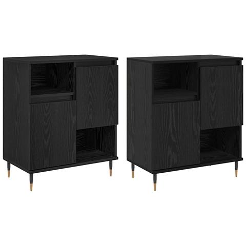 Sideboards 2 pcs Rovere nero 120 x 35 x 70 cm Legno multistrato - Foto 1