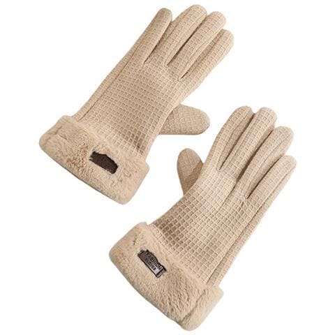 Guanti Termici Touchscreen - Guanti Caldi Antivento Foderati In Pile Per Attività Invernali All'aperto Khaki - Foto 1