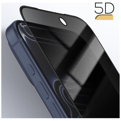Protezione Per Schermo Iphone 17 Pro Anti-spia In Vetro Temperato 5d, Nero Transparente - Foto 2