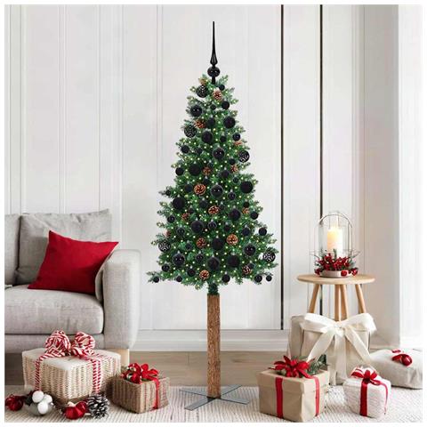 Albero di Natale snodato con 300 LED con supporto Verde 180 cm - Foto 2