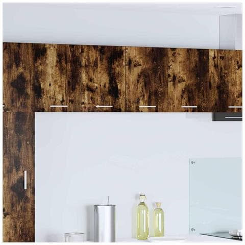 Armadio pensile con porta Riga 2 pcs Rovere Affumicato e Bianco - Foto 2