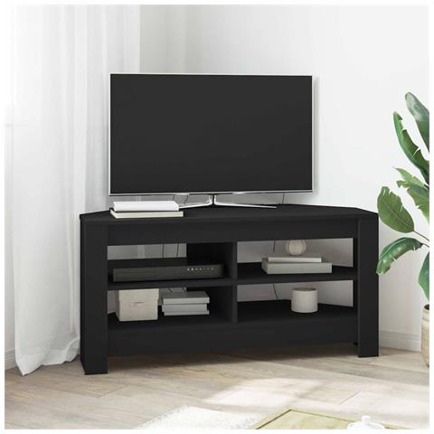 MobileTVAngolare Nero 102 x 40,5 x 45 cm Legno multistrato - Foto 2